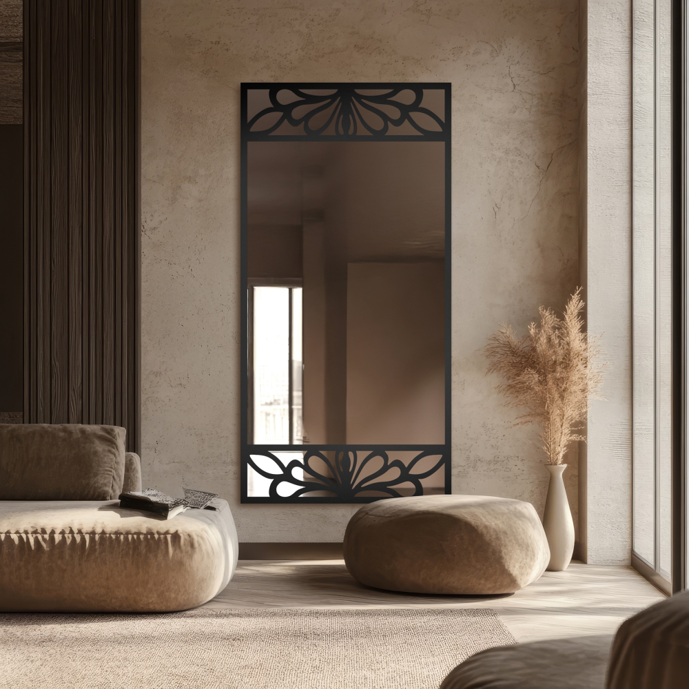 Oglindă dreptunghiulară cu decor MDF ajurat – VERONELLE SERENEO 100x200