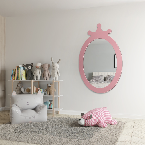 Oglindă decorativă de perete pentru copii în ramă MDF - PRINŢESĂ