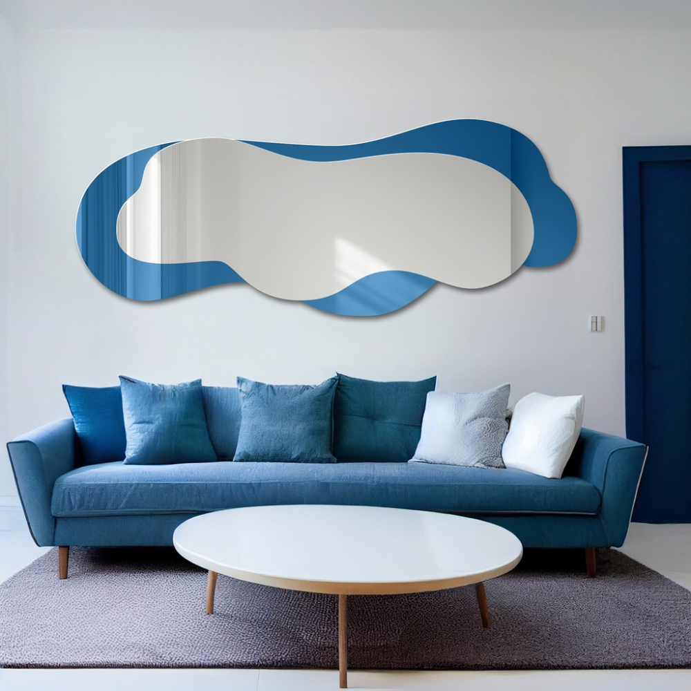 Oglindă albastră neregulată - SKYLINE BLUE