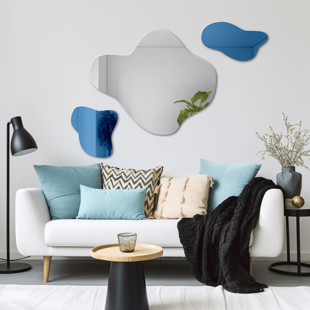 Oglindă albastră neregulată - AQUA BLUE