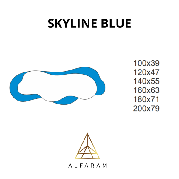 Oglindă albastră neregulată - SKYLINE BLUE