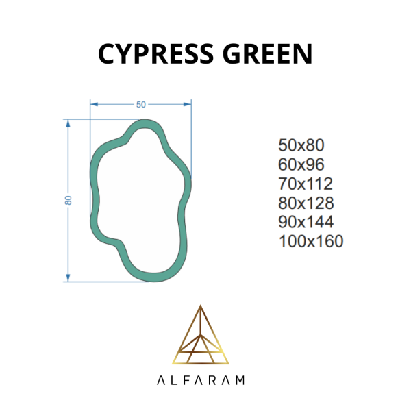 Oglindă verde neregulată - CYPRESS GREEN