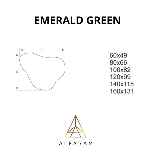 Oglindă verde neregulată - EMERALD GREEN