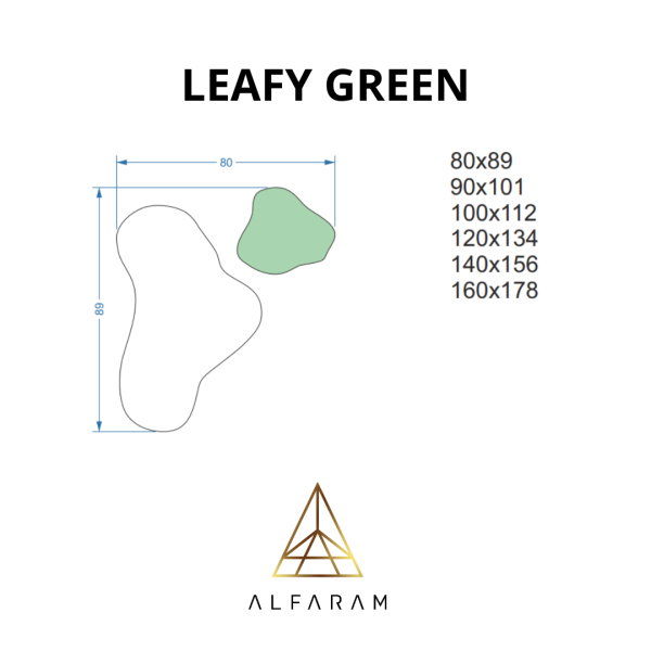 Oglindă verde neregulată - LEAFY GREEN