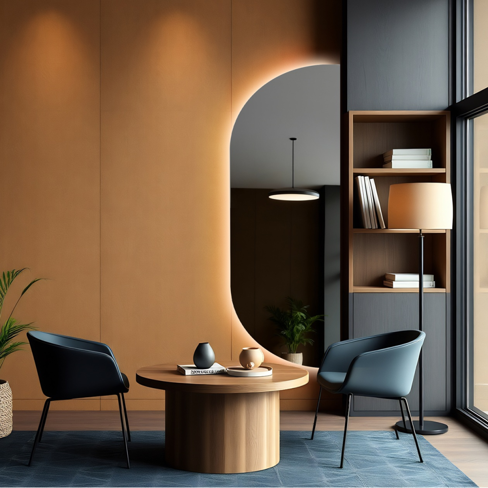 Oglindă cu formă neregulată și iluminare din spate - NOE LED