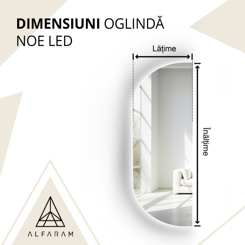 Oglindă cu formă neregulată și iluminare din spate - NOE LED
