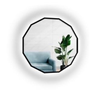 Oglindă multi-unghiulară cu ramă neagră din MDF - WIELO LED - culoarea ramei la alegere