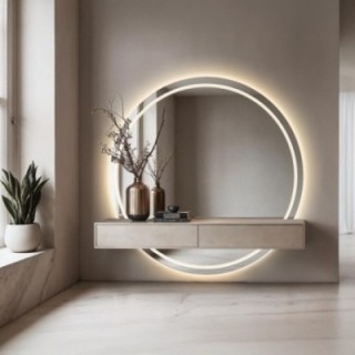 Oglindă de baie rotundă în două părți cu iluminare WIRO LED I