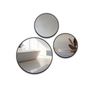 Set de trei oglinzi rotunde cu ramă subțire din mdf - FITRI II