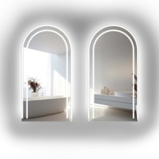 Set de două oglinzi de baie semi-oval cu iluminare - SET KORIA LED