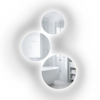 Set de trei oglinzi rotunde cu iluminare - TRES LED
