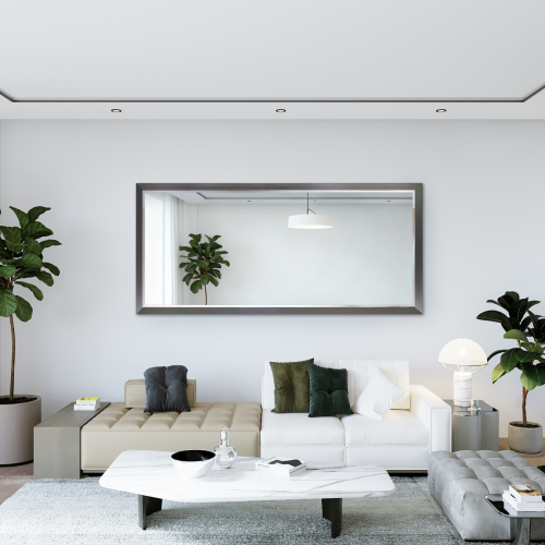 Oglindă cu ramă elegantă din bronz și argint - 5201002