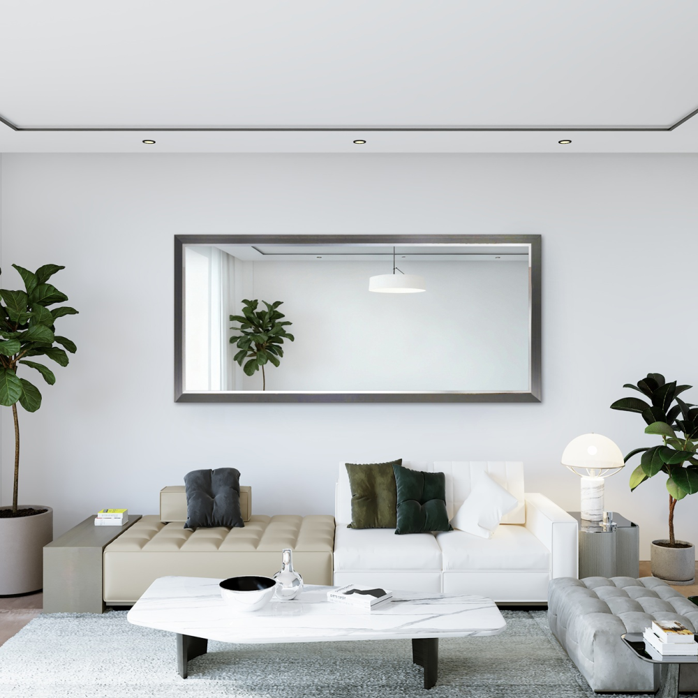 Oglindă cu ramă elegantă din bronz și argint - 5201002