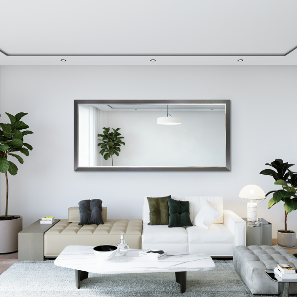 Oglindă cu ramă elegantă din bronz și argint - 5201002