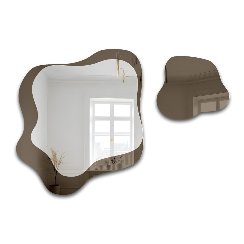 Oglinzi neregulate pe placă maro – MOCHA CREME