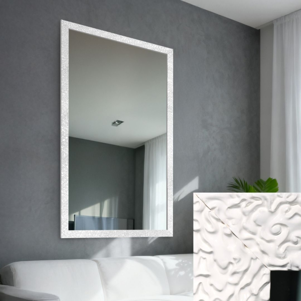 Oglindă Glamour cu ramă albă lucioasă - 8002004