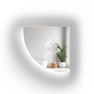 Oglindă de baie sfert de cerc cu iluminare - SFERT LED