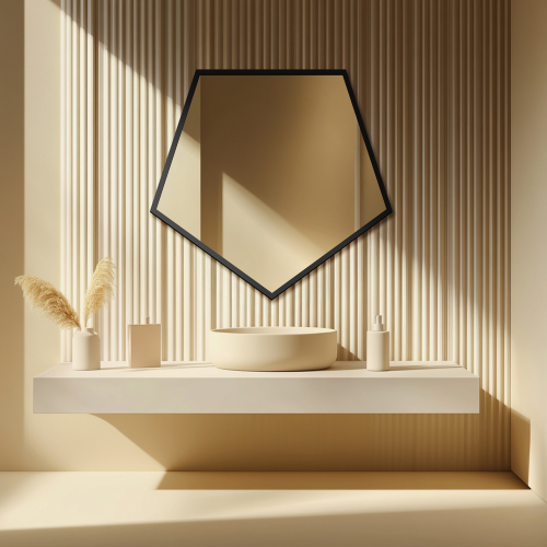 Oglindă de formă geometrică în ramă – PENTA ÎN CADRU