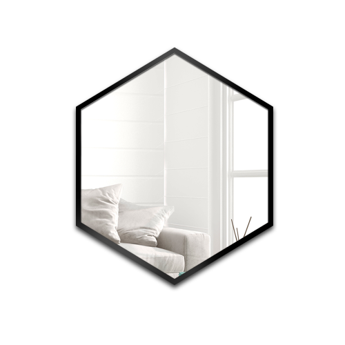 Oglindă de formă geometrică în ramă – HEXA ÎN CADRU