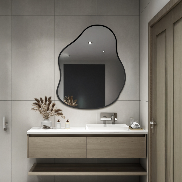 Oglindă în formă organică într-o ramă - STONE ÎN CADRU