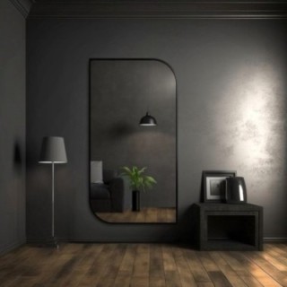 Oglindă cu ramă neagră din MDF SLIM - TEARDROP - culoarea ramei la alegere