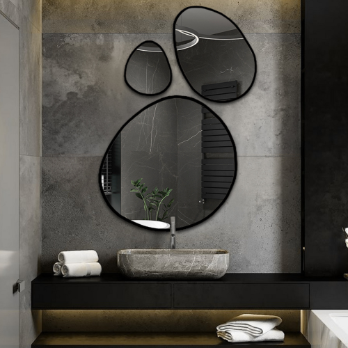 Set de trei oglinzi organice înrămate - OPALIT ÎN CADRU