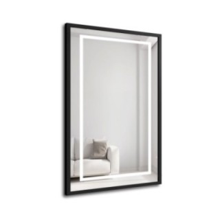 Oglindă în ramă neagră cu iluminare - 1503 LED I - culoarea ramei la alegere