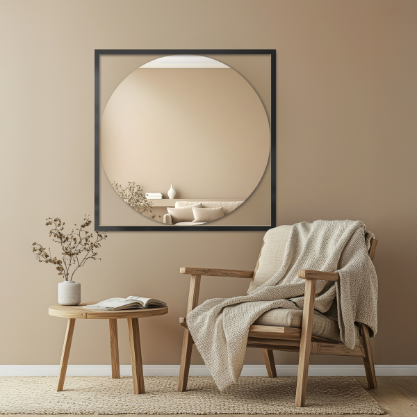 Oglindă rotundă cu ramă aurie - RENA - culoarea ramei la alegere