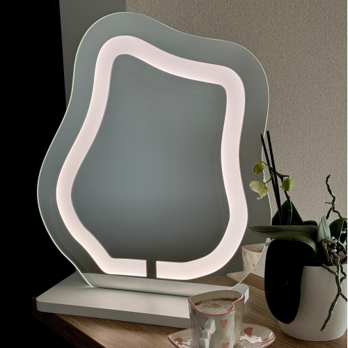 Oglindă cosmetică cu iluminare din spate sablată - FLOW LED PETITE