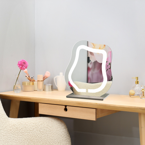 Oglindă cosmetică cu iluminare din spate sablată - FLOW LED PETITE