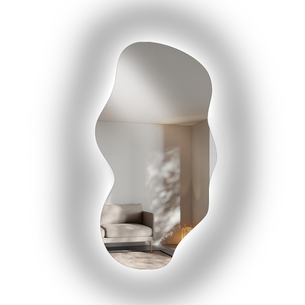 Oglindă cu formă organică și iluminare interioară - VERALUCE LED