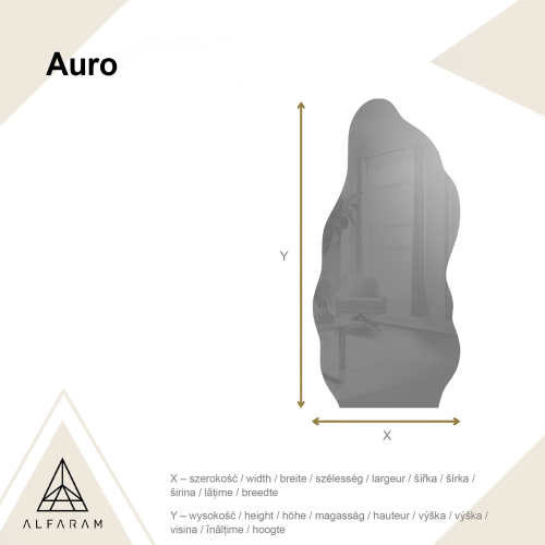 Oglindă decorativă semiovală cu formă organică - AURO 2