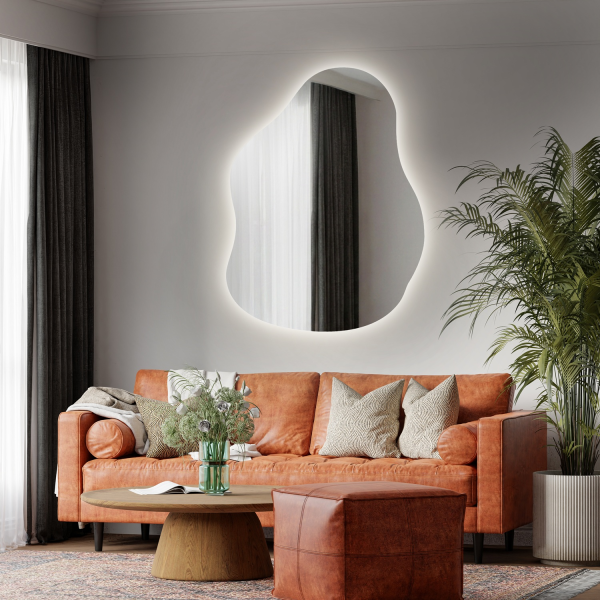 Oglindă de formă organică cu iluminare - STONE LED