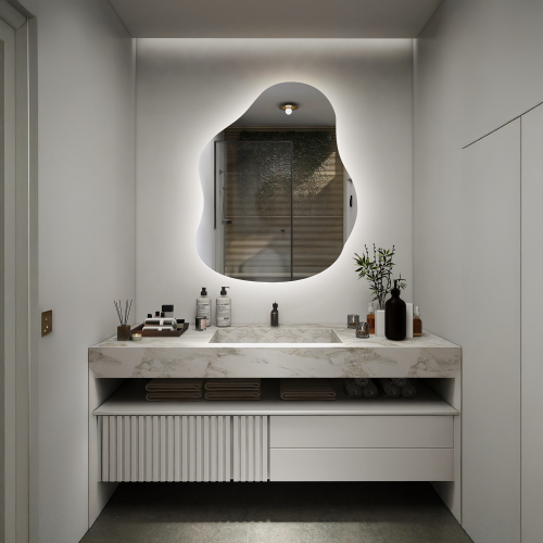 Oglindă de formă organică cu iluminare - STONE LED