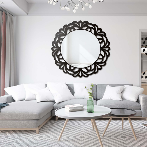 Oglindă decorativă cu ramă din mdf traforată - IDALIA
