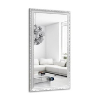 Oglindă în ramă de lemn ornamentală albă - 5004001