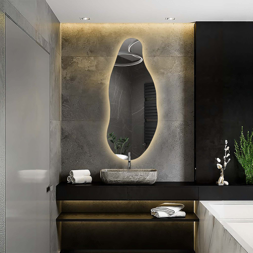 Oglindă decorativă cu formă organică și iluminare - BARYT LED