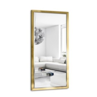 Oglindă în ramă elegantă din lemn auriu-argintiu - 5201011