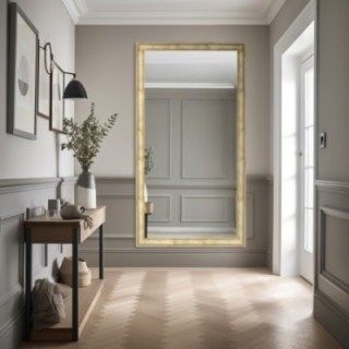 Oglindă cu ramă din lemn auriu – 5401008