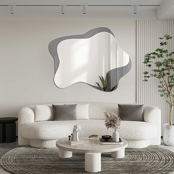 Oglindă neregulată pe placă grafit – SMOKY
