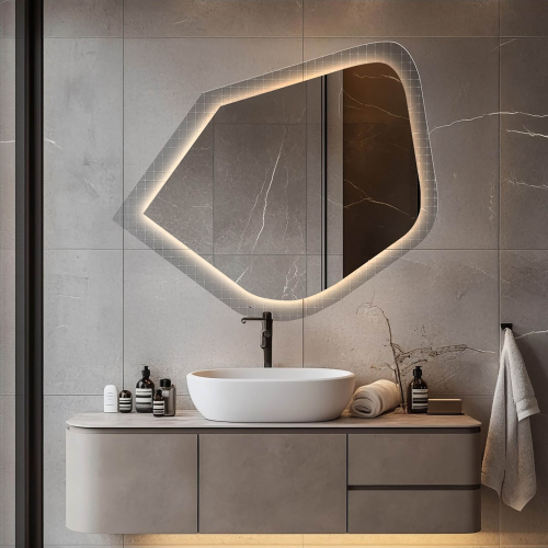 Oglindă pe sticlă ornamentală Master Flex cu iluminare - LUXORA PRISTAL LED