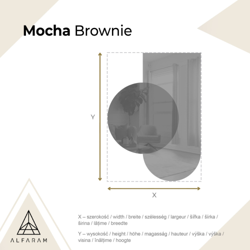 Oglindă semiovală cu placă rotundă maro – MOCHA BROWNIE