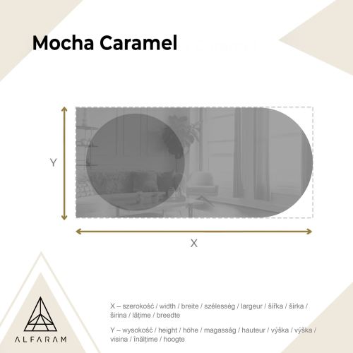 Oglindă semiovală cu placă rotundă maro – MOCHA CARAMEL