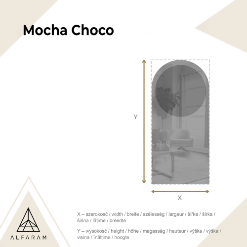Oglindă semiovală cu placă rotundă maro – MOCHA CHOCO