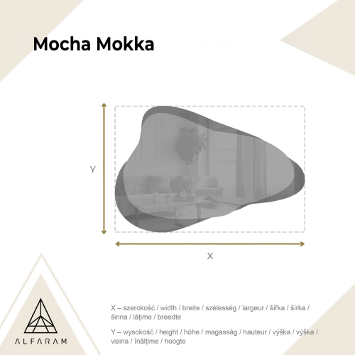 Oglindă neregulată pe placă maro – MOCHA MOKKA
