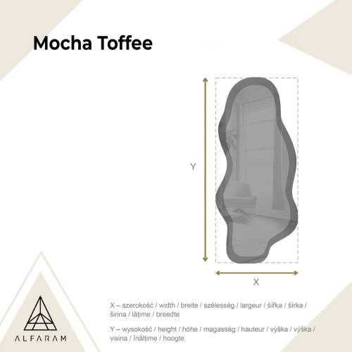 Oglindă neregulată pe placă maro – MOCHA TOFFEE