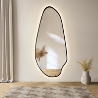 Oglindă de formă neregulată în ramă mdf cu iluminare - JASPIS ÎN CADRU LED