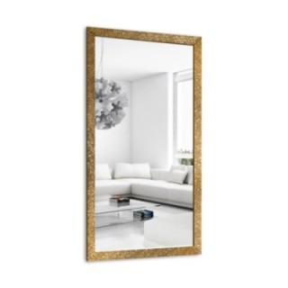 Oglindă Glamour cu ramă aurie, lucioasă - 8002002