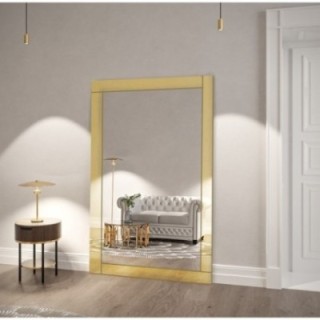 Oglindă în ramă de oglindă decorativă în luciu auriu - KARAT