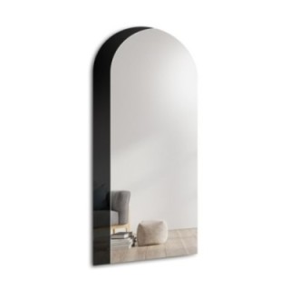 Oglindă semiovală cu lacobel negru decorativ - KOSMA